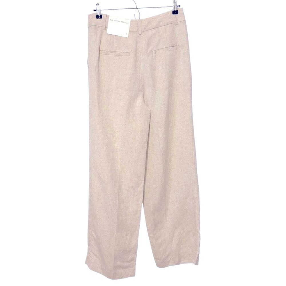 Loft The Peyton linen blend pleated wide leg trouser pants beige. Size 4/6 - Picture 2 of 11